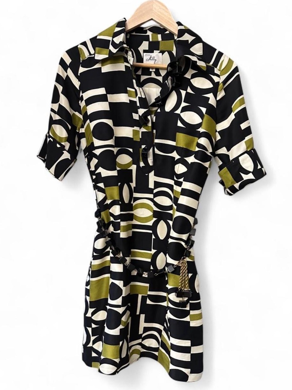 Milly retro print mini shift dress